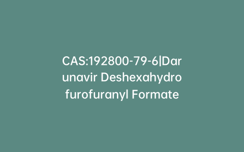 CAS:192800-79-6|Darunavir Deshexahydrofurofuranyl Formate Hydrochloride