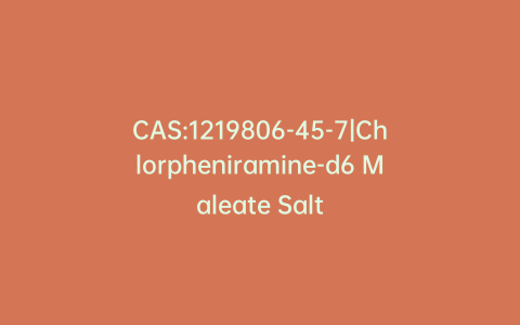 CAS:1219806-45-7|Chlorpheniramine-d6 Maleate Salt