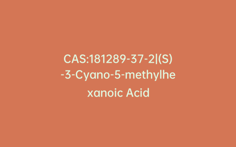 CAS:181289-37-2|(S)-3-Cyano-5-methylhexanoic Acid
