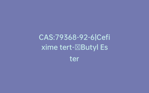 CAS:79368-92-6|Cefixime tert-​Butyl Ester